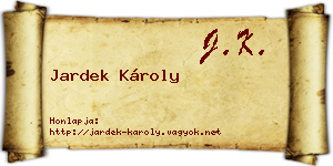 Jardek Károly névjegykártya